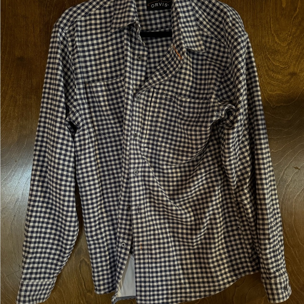 Orvis Classic Black and White Plaid Shirt